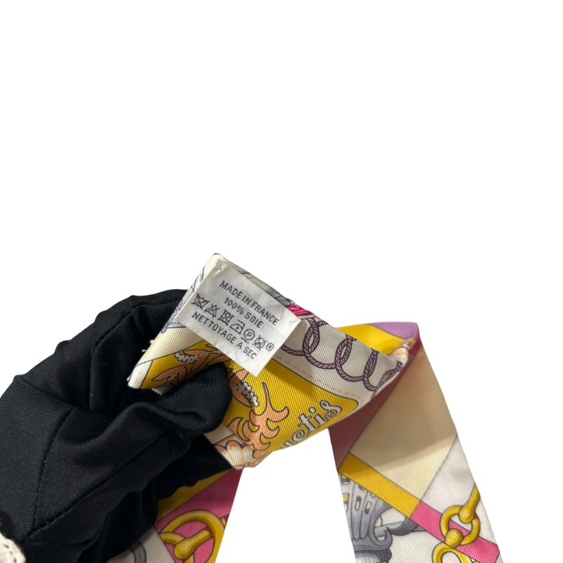 Used HERMÈS Twilly Yellow Pink-4