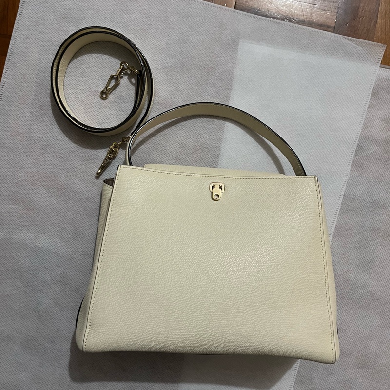 (官方已停產）valextra brera medium bag 中號 奶白色-0