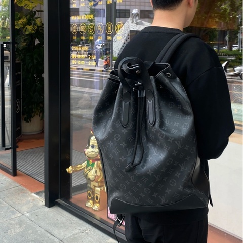【極罕有黑色背包🖤全網最低價✨】Louis Vuitton Explorer黑花拼皮男士公文包