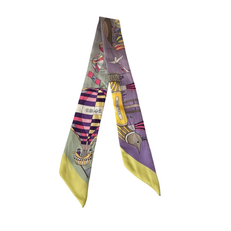 Used Hermès Twilly Purple Yellow Green-1