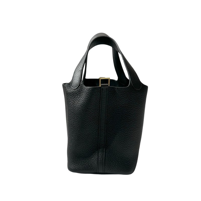 Unused HERMÈS Picotin 18 Handbag Black GHW-1