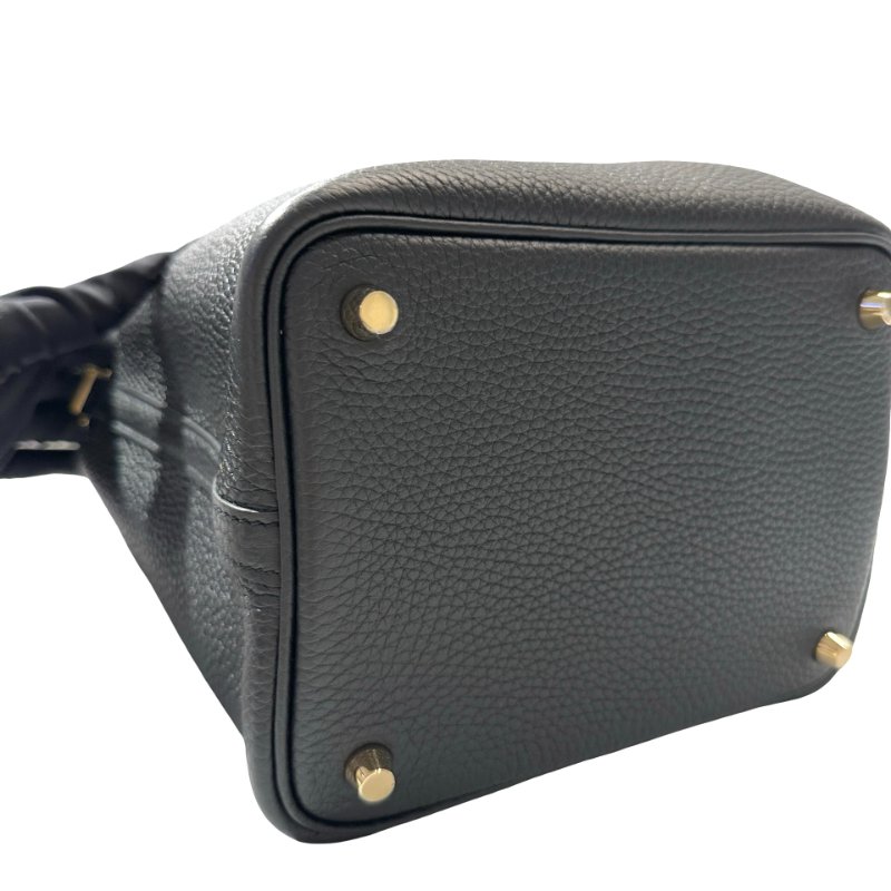 Unused HERMÈS Picotin 18 Handbag Black GHW-7