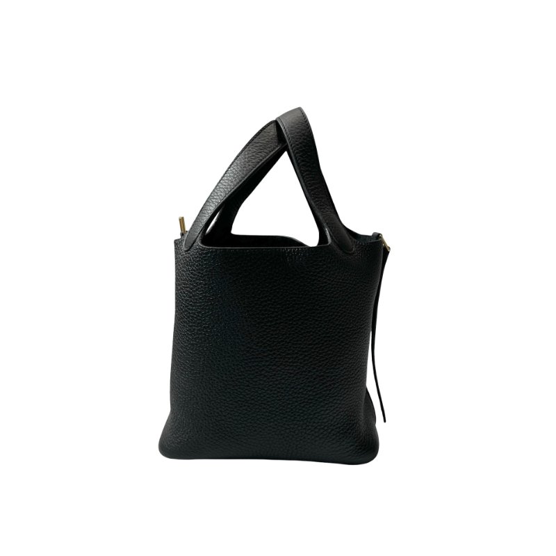 Unused HERMÈS Picotin 18 Handbag Black GHW-8