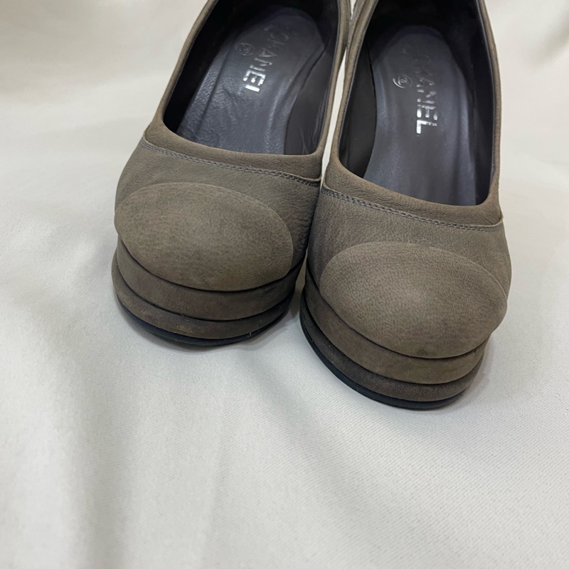 Chanel 菱格紋高跟鞋-6