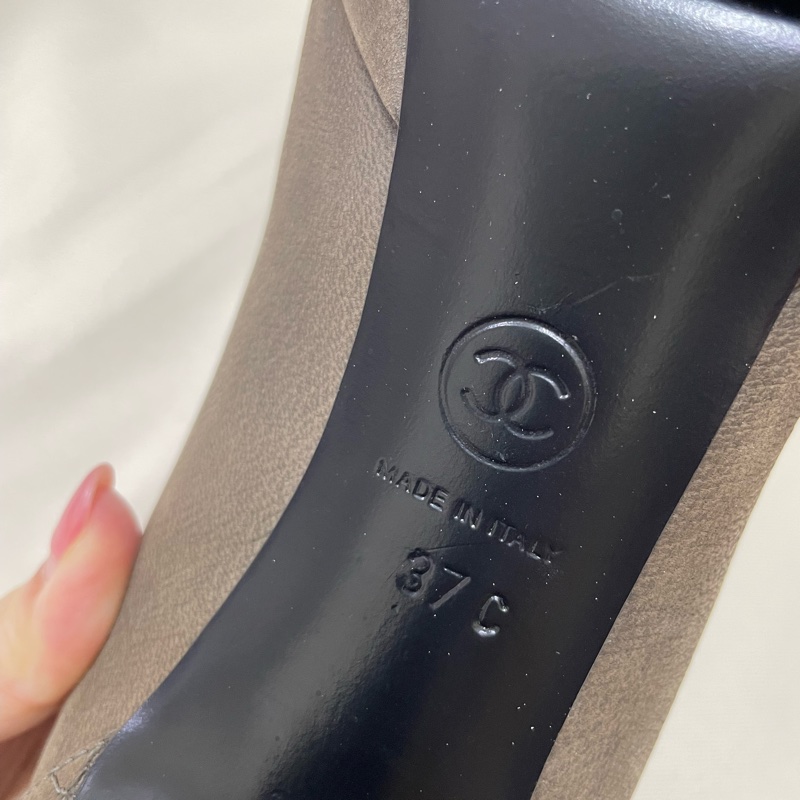 Chanel 菱格紋高跟鞋-15