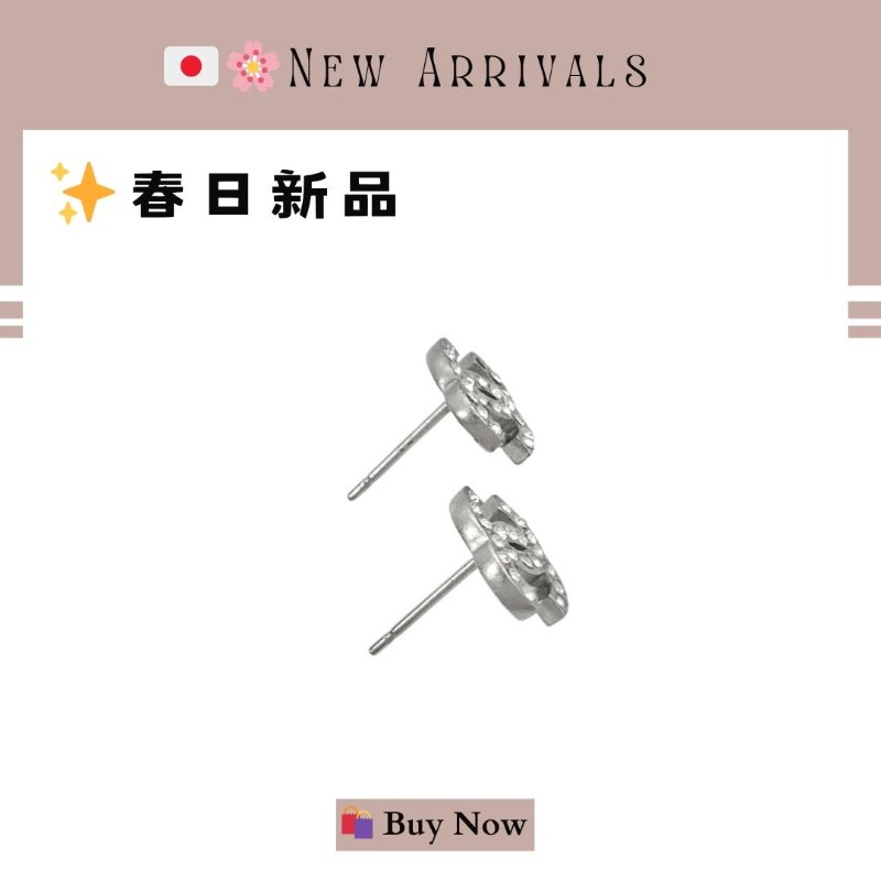 🛍️🎁 26 🔥 4月新品【預訂】 💘 香奈兒 Chanel 經典款銀色水鑽耳環 🔥 香奈兒熱賣款 香奈兒經典款耳環 CHANEL EARRING-1