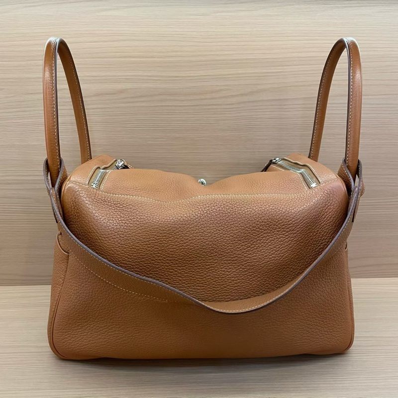 NO:C84 Hermes愛馬仕 LINDY 金棕色銀扣TC 34 ，2015年 t刻 無附件-1