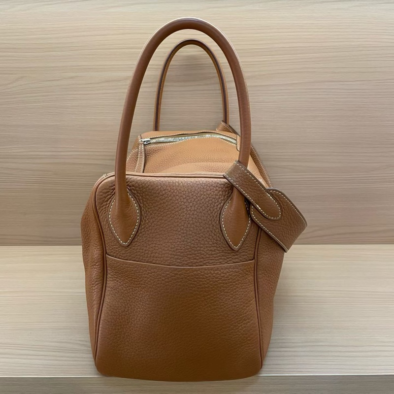 NO:C84 Hermes愛馬仕 LINDY 金棕色銀扣TC 34 ，2015年 t刻 無附件-2