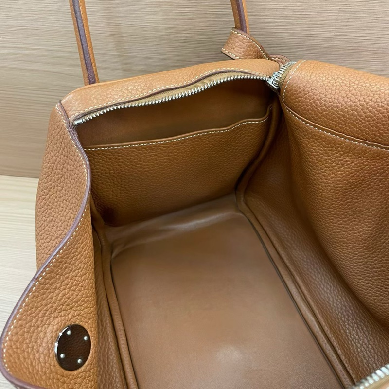 NO:C84 Hermes愛馬仕 LINDY 金棕色銀扣TC 34 ，2015年 t刻 無附件-8