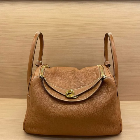 NO:C98 Hermes愛馬仕 LINDY 金棕色金扣TOGO 30，2017年 A  有塵袋 無盒子