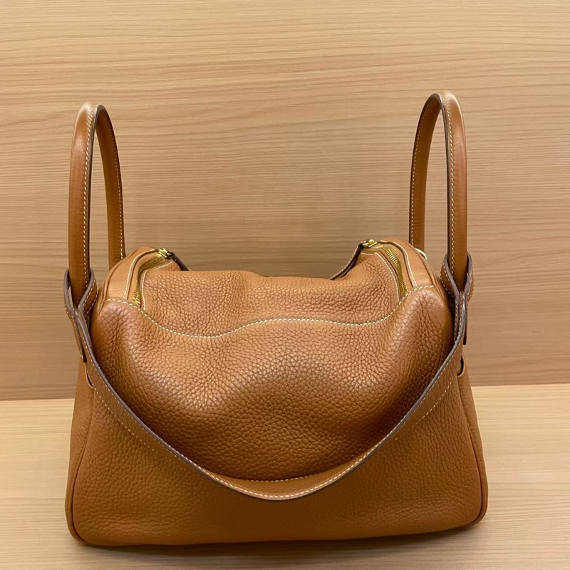 NO:C98 Hermes愛馬仕 LINDY 金棕色金扣TOGO 30，2017年 A  有塵袋 無盒子-1