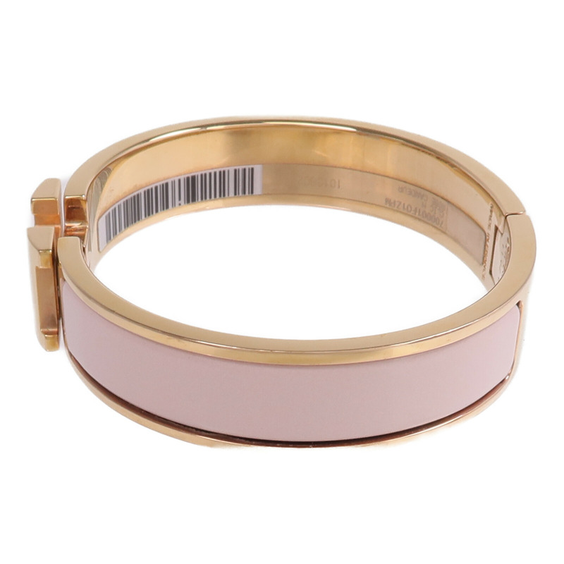 HERMES 金屬/琺瑯Clic H Bracelet手鐲Rose Candeur-1
