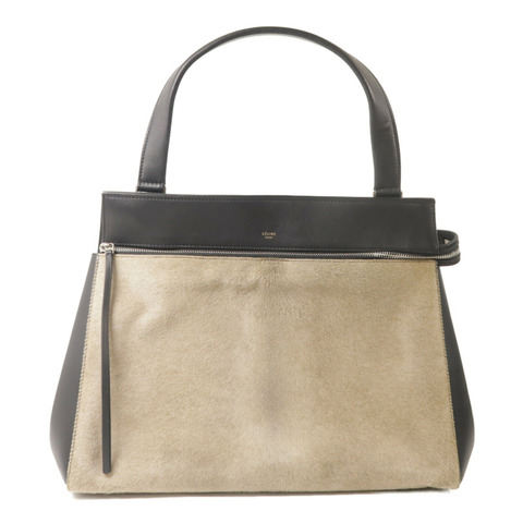 CELINE 牛皮皮革/馬毛Edge Bag手挽袋