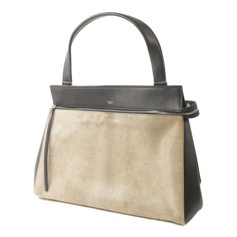 CELINE 牛皮皮革/馬毛Edge Bag手挽袋-1