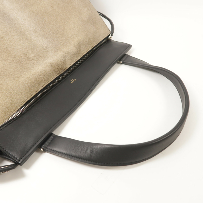 CELINE 牛皮皮革/馬毛Edge Bag手挽袋-7