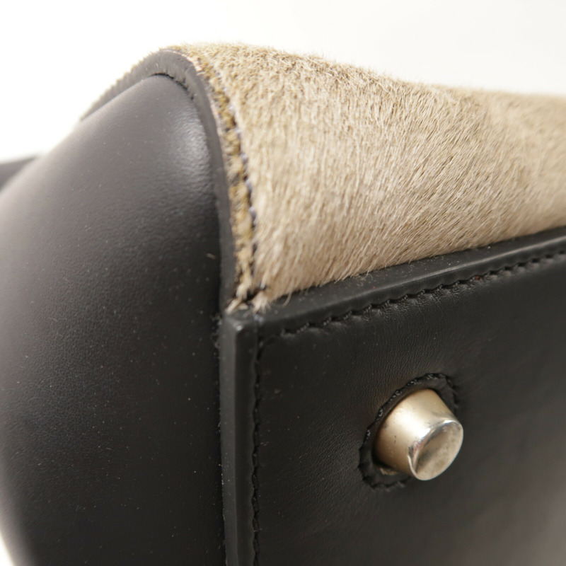 CELINE 牛皮皮革/馬毛Edge Bag手挽袋-8