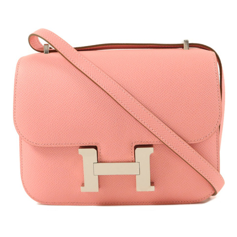 HERMES Epsom皮革Constance Mini肩背袋Rose Confetti