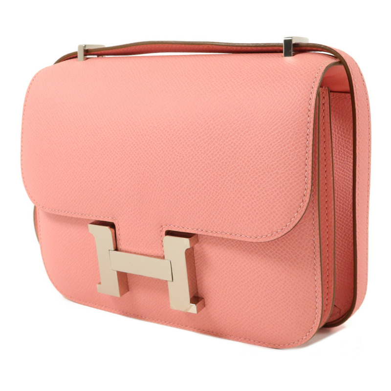 HERMES Epsom皮革Constance Mini肩背袋Rose Confetti-2
