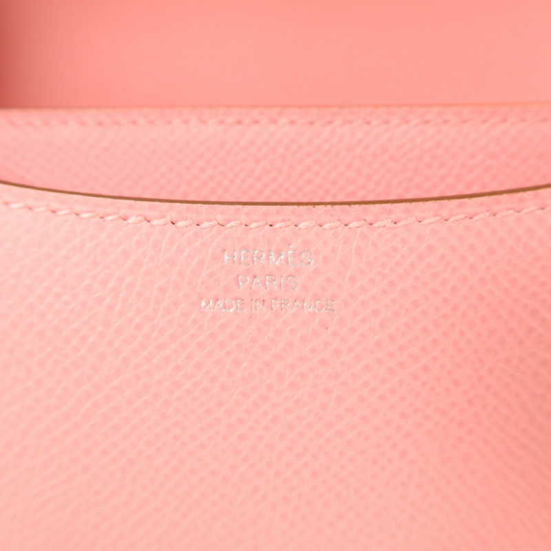 HERMES Epsom皮革Constance Mini肩背袋Rose Confetti-5