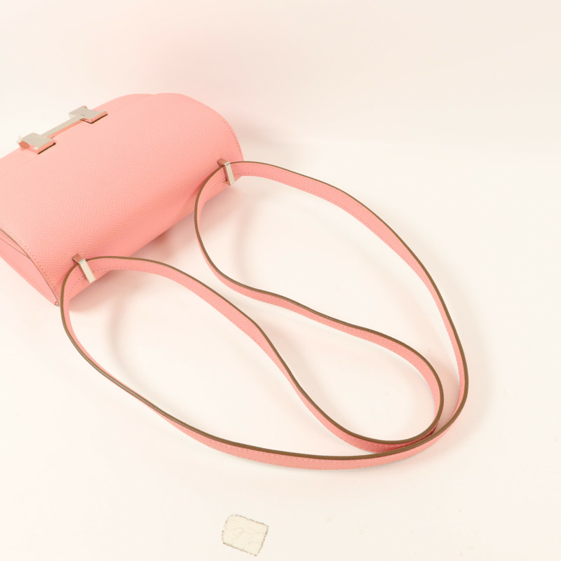 HERMES Epsom皮革Constance Mini肩背袋Rose Confetti-8