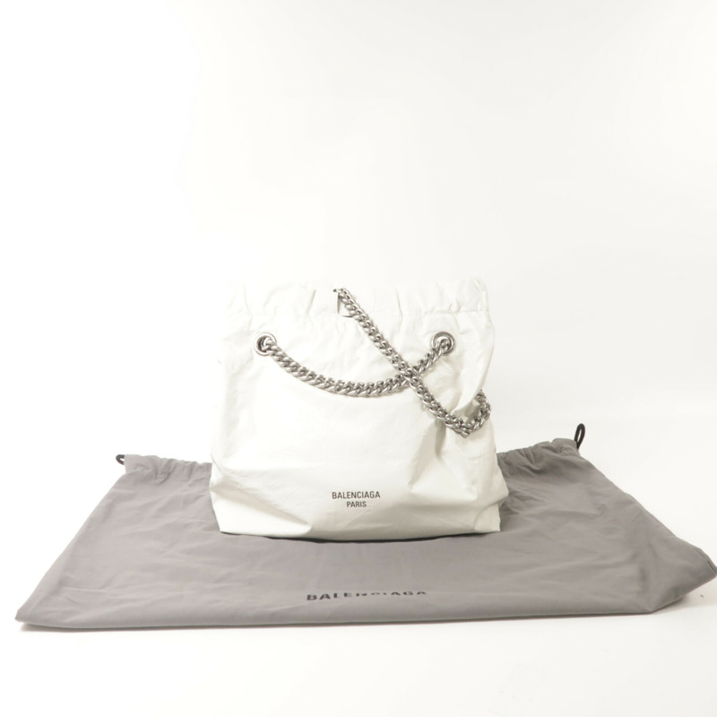 BALENCIAGA 牛皮皮革Crush Tote鏈帶肩背袋-8