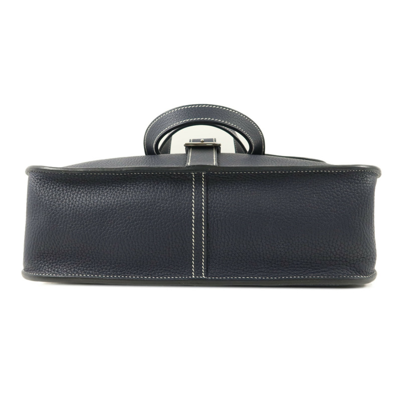 HERMES Clemence皮革Halzan 31手挽肩背兩用袋Bleu Indigo/Bleu Nuit-3