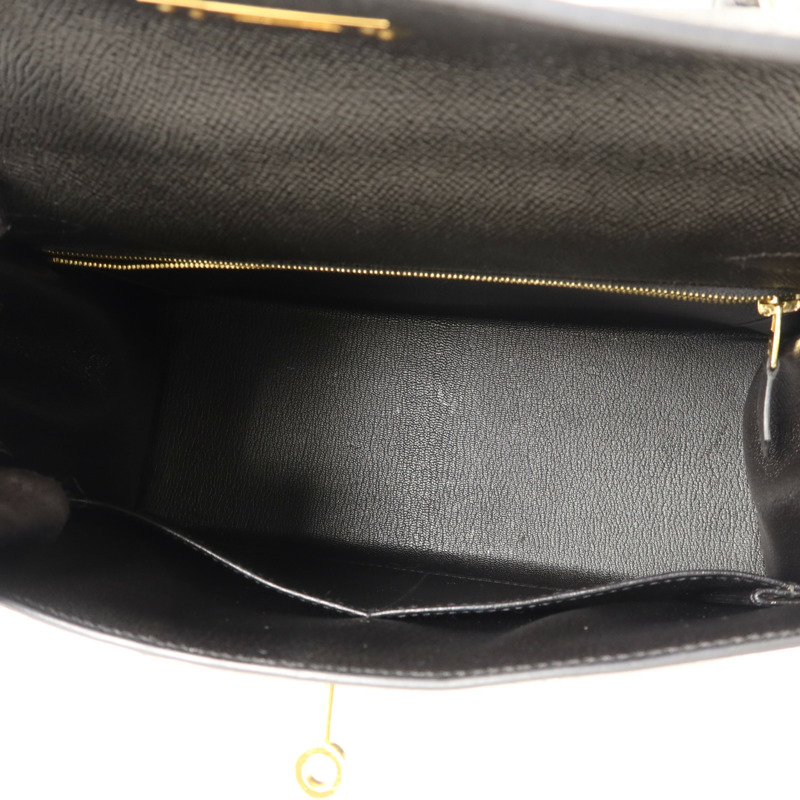 HERMES Epsom皮革Kelly 28手挽肩背兩用袋Noir-4