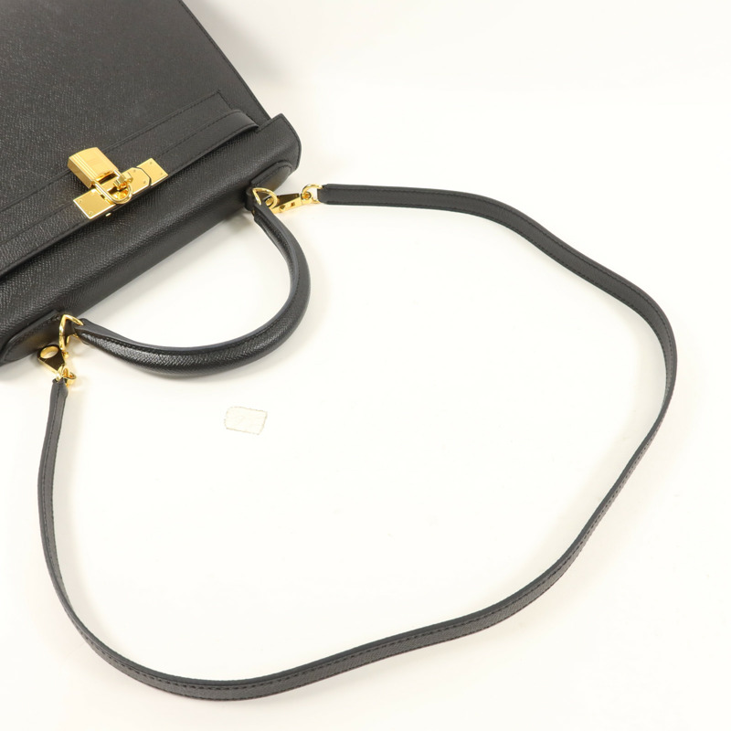HERMES Epsom皮革Kelly 28手挽肩背兩用袋Noir-7