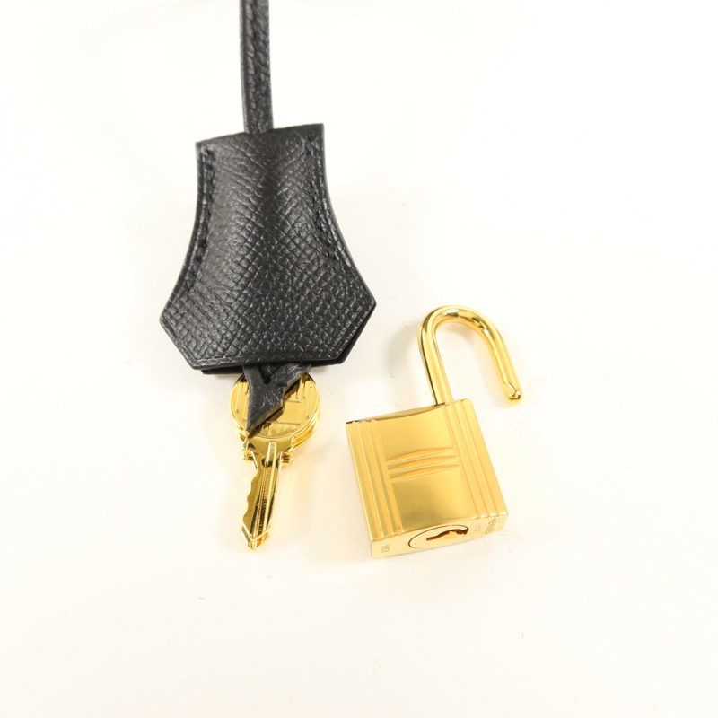 HERMES Epsom皮革Kelly 28手挽肩背兩用袋Noir-10