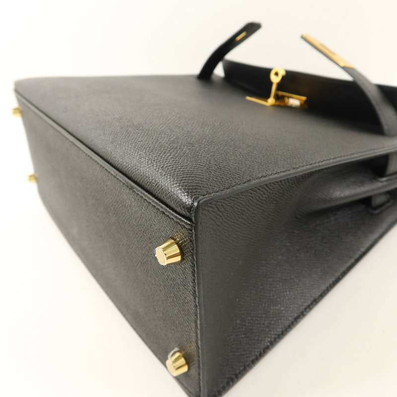 HERMES Epsom皮革Kelly 28手挽肩背兩用袋Noir-13