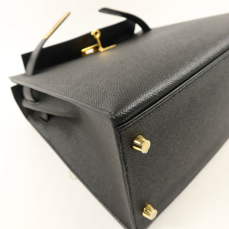 HERMES Epsom皮革Kelly 28手挽肩背兩用袋Noir-14