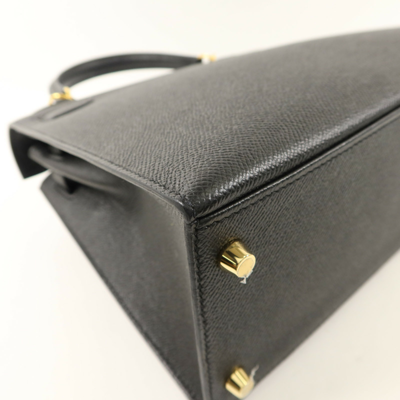 HERMES Epsom皮革Kelly 28手挽肩背兩用袋Noir-16