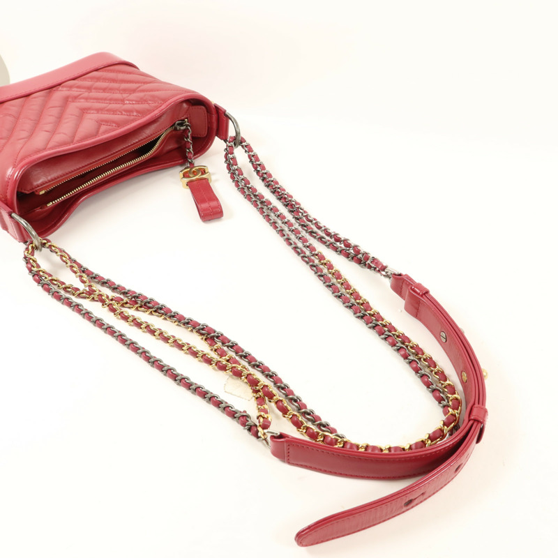 CHANEL 牛皮皮革Gabrielle Small鏈帶肩背袋-9