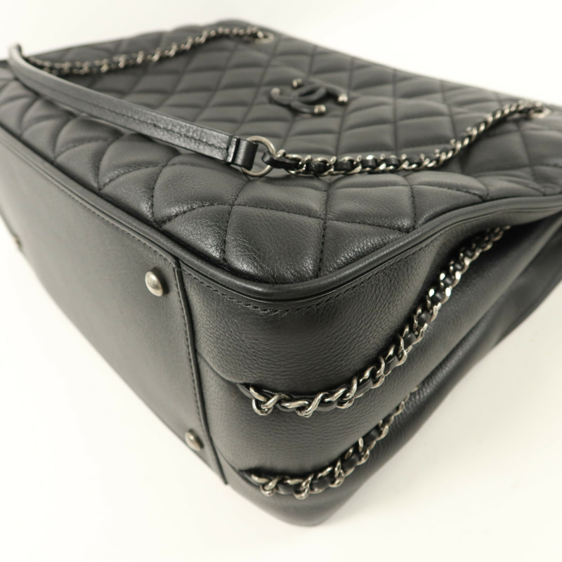 CHANEL 牛皮皮革Quilted Frame In Chain Tote手挽袋-13