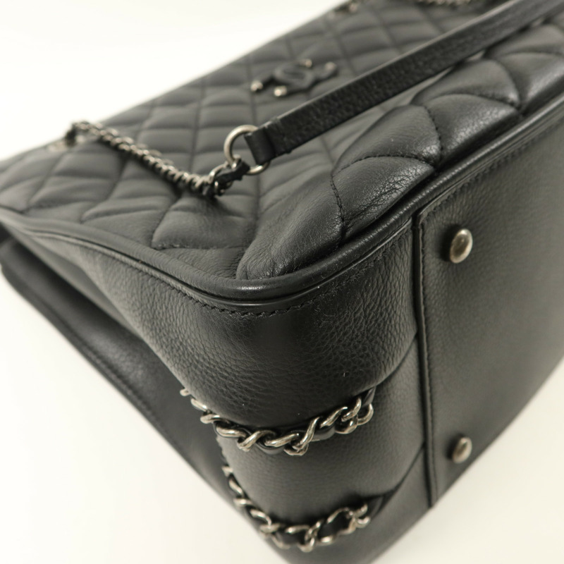 CHANEL 牛皮皮革Quilted Frame In Chain Tote手挽袋-14