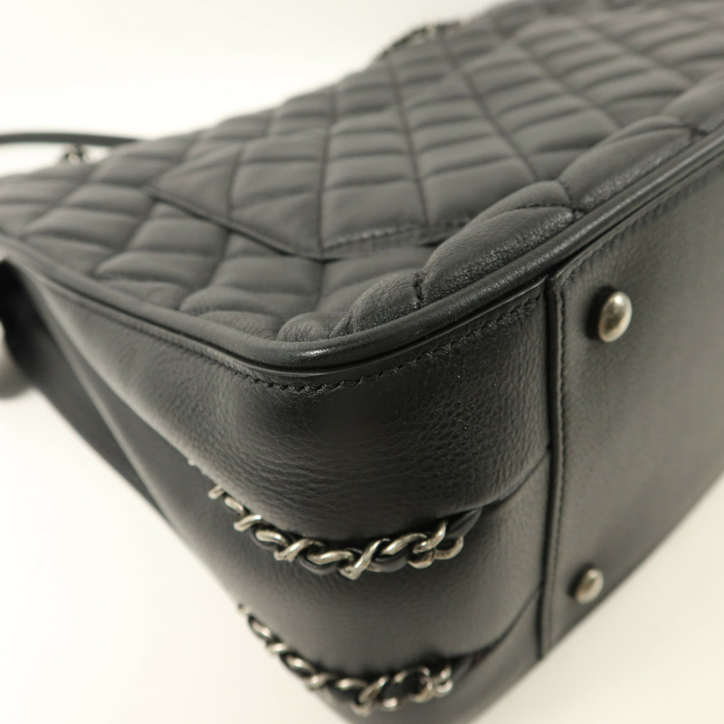 CHANEL 牛皮皮革Quilted Frame In Chain Tote手挽袋-16
