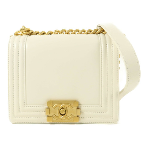 CHANEL 牛皮皮革Mini Boy鏈帶肩背袋