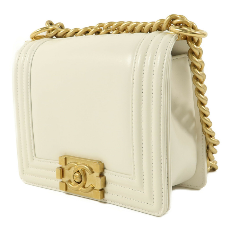 CHANEL 牛皮皮革Mini Boy鏈帶肩背袋-2