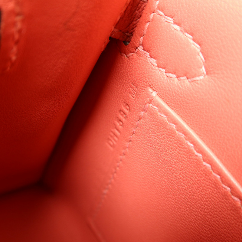 HERMES Chevre皮革Mini Kelly II手挽肩背兩用袋Rose Extreme-6