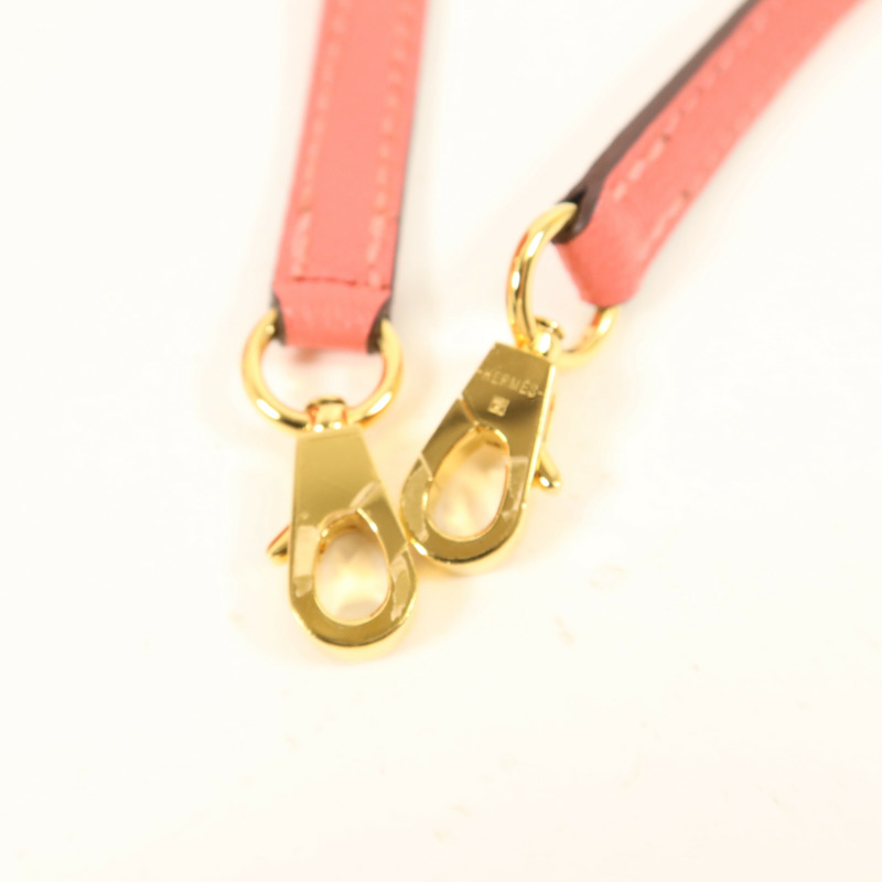 HERMES Chevre皮革Mini Kelly II手挽肩背兩用袋Rose Extreme-10