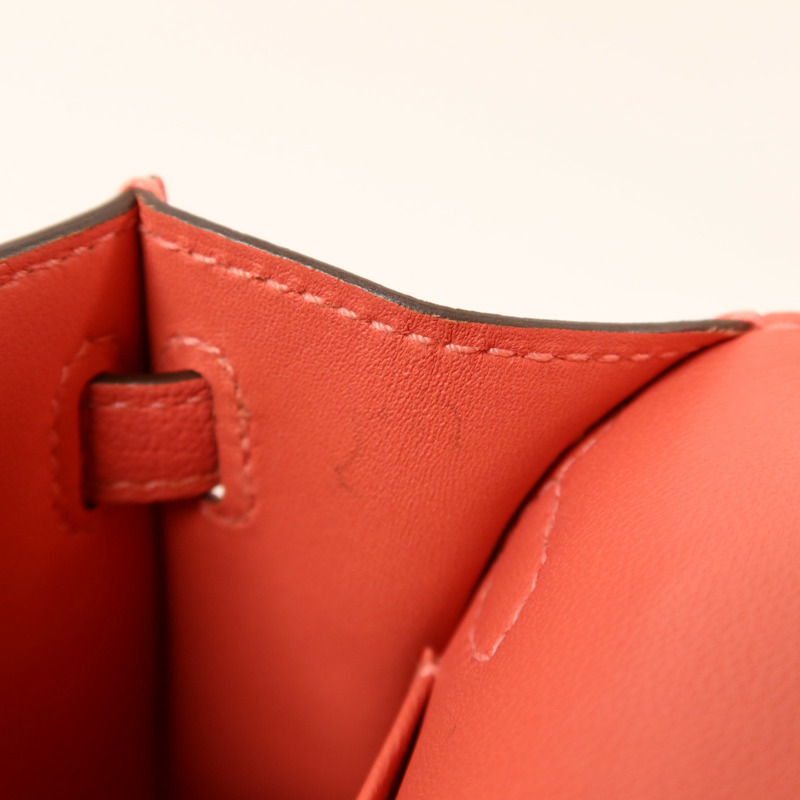 HERMES Chevre皮革Mini Kelly II手挽肩背兩用袋Rose Extreme-15