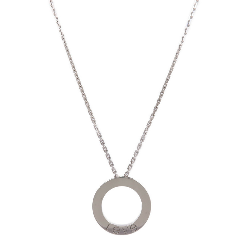 CARTIER 18K白金Love Necklace 6 Diamonds鑽石項鍊-1