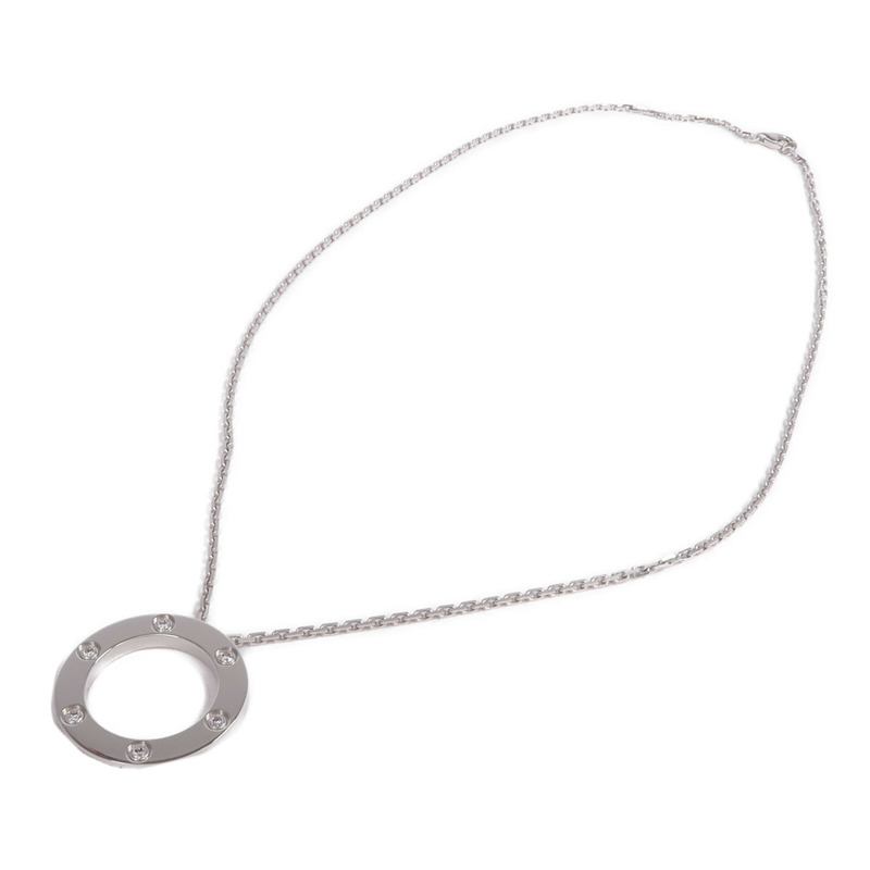 CARTIER 18K白金Love Necklace 6 Diamonds鑽石項鍊-3
