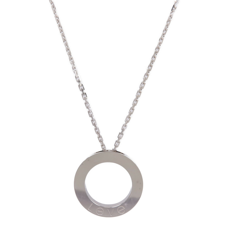 CARTIER 18K白金Love Necklace 3 Diamonds鑽石項鍊-1