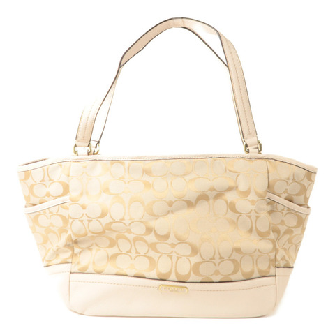 COACH 帆布/牛皮皮革Tote Bag手挽袋