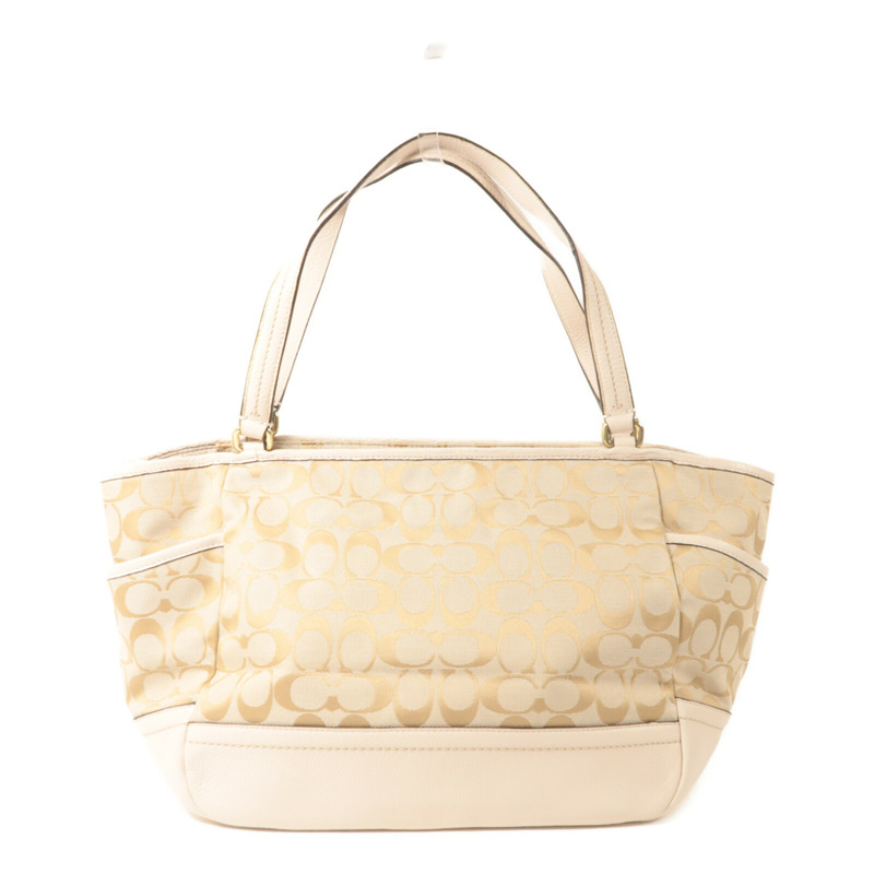 COACH 帆布/牛皮皮革Tote Bag手挽袋-2