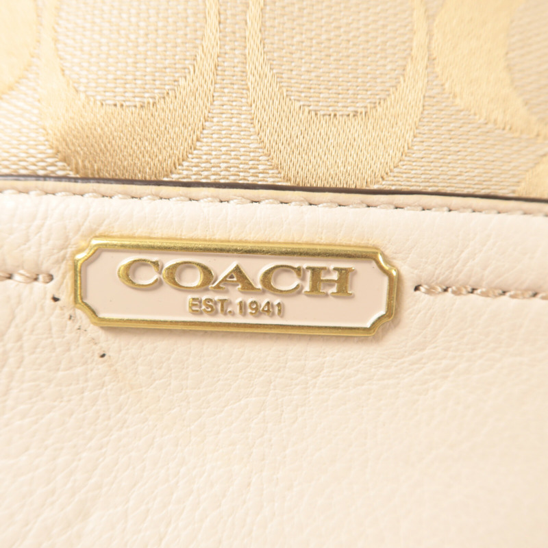 COACH 帆布/牛皮皮革Tote Bag手挽袋-6