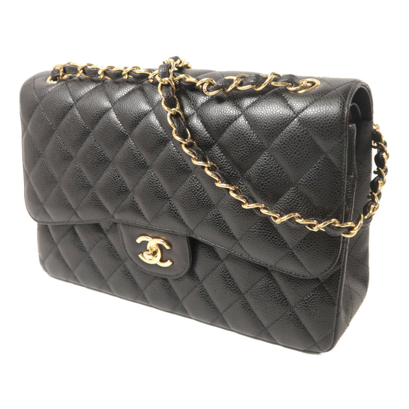 CHANEL 牛皮皮革Large Classic鏈帶肩背袋-1