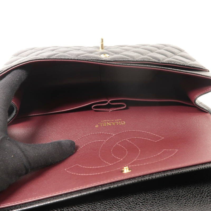 CHANEL 牛皮皮革Large Classic鏈帶肩背袋-4