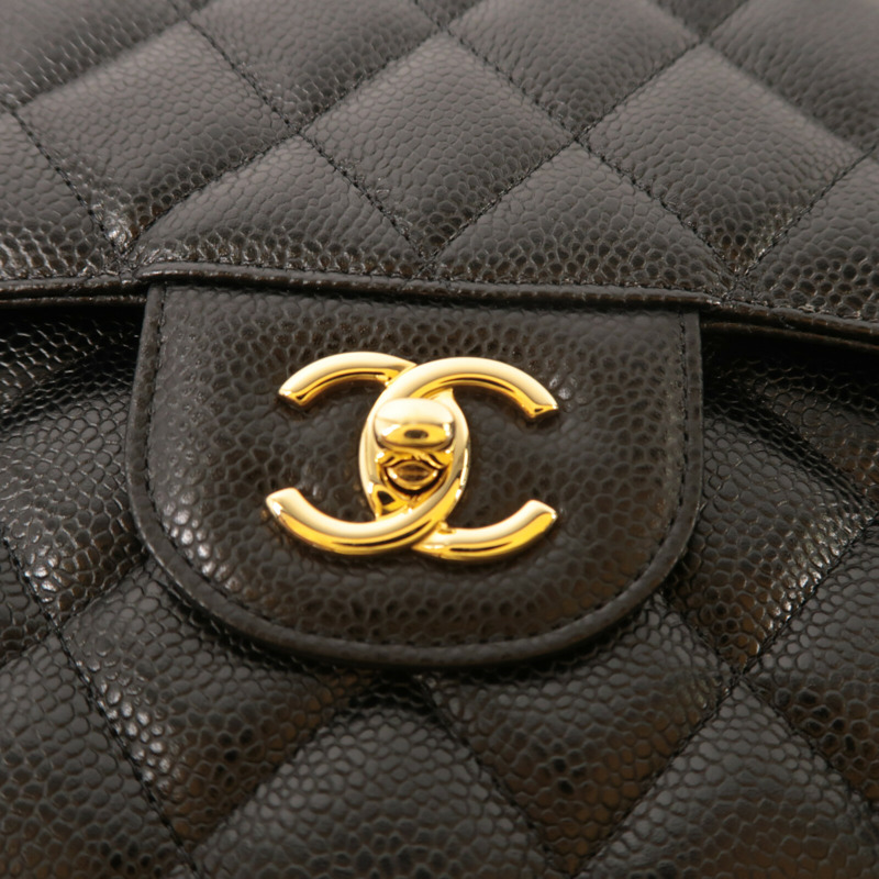 CHANEL 牛皮皮革Large Classic鏈帶肩背袋-7